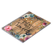 Rustikale Holzkleber Blumenreath Lights Future Mrs Notizblock (Linke Seite)