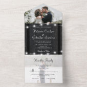 Rustikale Holzklingellichter Foto uAwg Hochzeit All In One Einladung (Innen Boden)