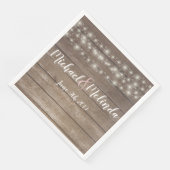 Rustikale Holzklingellichter Hochzeit Serviette (Ecke)