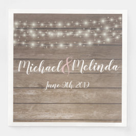 Rustikale Holzklingellichter Hochzeit Serviette