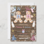 Rustikale Holzkochtöpfe Gingerbread Gender Reveal Einladung (Vorderseite)