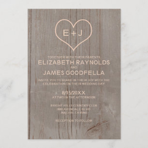 Rustikale Holzkorn-Hochzeitseinladungen Einladung