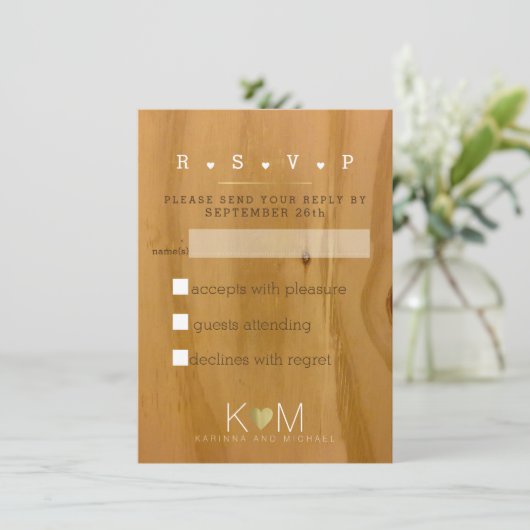 rustikale Holzkörner Hochzeit-Party-uAwg Einladung (Stehend Vorderseite)