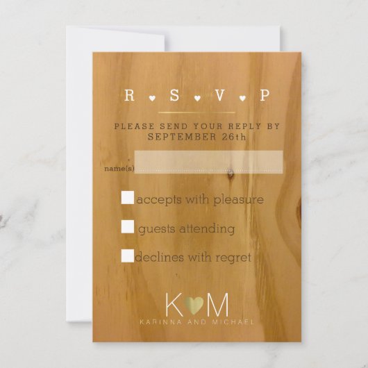 rustikale Holzkörner Hochzeit-Party-uAwg Einladung (Vorderseite)