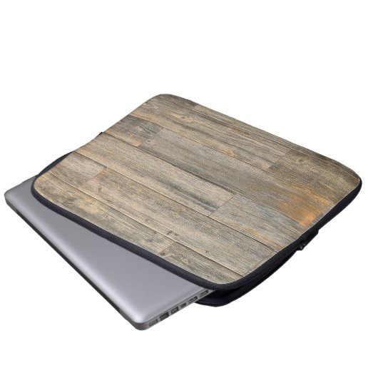 Rustikale Holzkornplatten Laptopschutzhülle (Vorne Knopf)