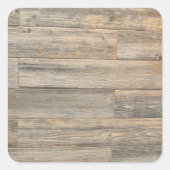 Rustikale Holzkornplatten Quadratischer Aufkleber (Vorderseite)