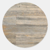 Rustikale Holzkornplatten Runder Aufkleber (Vorderseite)