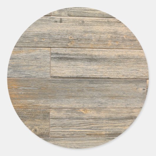 Rustikale Holzkornplatten Runder Aufkleber (Vorderseite)