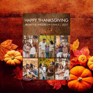 Rustikale Holzkornstruktur Happy Thanksgiving Sech Feiertagskarte