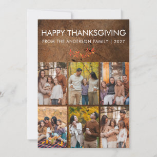 Rustikale Holzkornstruktur Happy Thanksgiving Sech Feiertagskarte