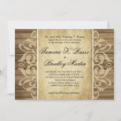 Rustikale Holzkrähe| Braun Einladung (Vorderseite)