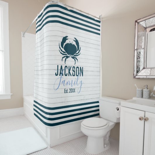 Rustikale Holzkrebsküste Duschvorhang (Beispiel)