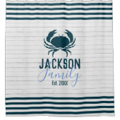 Rustikale Holzkrebsküste Duschvorhang (Vorderseite)