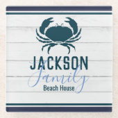 Rustikale Holzkrebsküste Glasuntersetzer (Vorderseite)