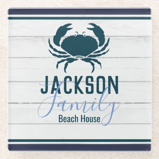 Rustikale Holzkrebsküste Glasuntersetzer (Vorderseite)