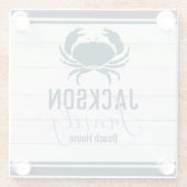 Rustikale Holzkrebsküste Glasuntersetzer (Rückseite)