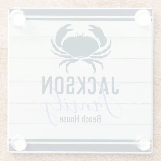 Rustikale Holzkrebsküste Glasuntersetzer (Rückseite)