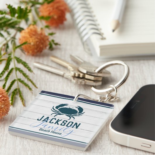 Rustikale Holzkrebsküste Schlüsselanhänger (Vorderseite rechts)