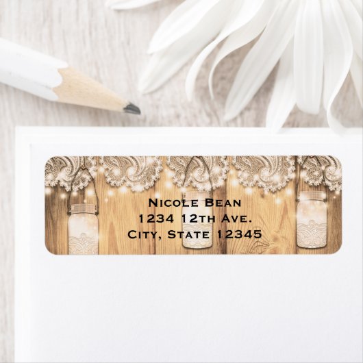 Rustikale Holzlace & Lighted Mason Jar Wedding (Insitu)