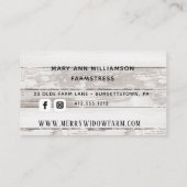 Rustikale Holzlaurel Mit Monogramm Visitenkarte (Rückseite)