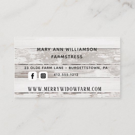 Rustikale Holzlaurel Mit Monogramm Visitenkarte (Rückseite)