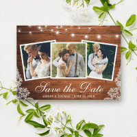 Rustikale Holzleuchten 3 Foto Save the Date Karte