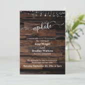 Rustikale Holzleuchten, die auf die Hochzeitskarte Einladung (Stehend Vorderseite)