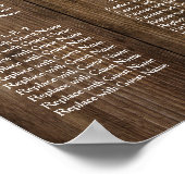 Rustikale Holzleuchten für die Hochzeitsempfehlung Poster (Ecke)