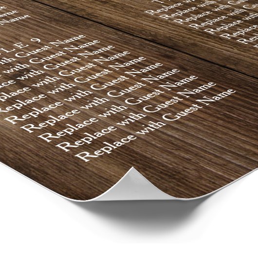 Rustikale Holzleuchten für die Hochzeitsempfehlung Poster (Ecke)