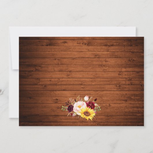 Rustikale Holzleuchten, gemischte Blumenlatte Save The Date (Rückseite)