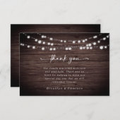 Rustikale Holzleuchten Hochzeit Dankeskarte (Vorne/Hinten)