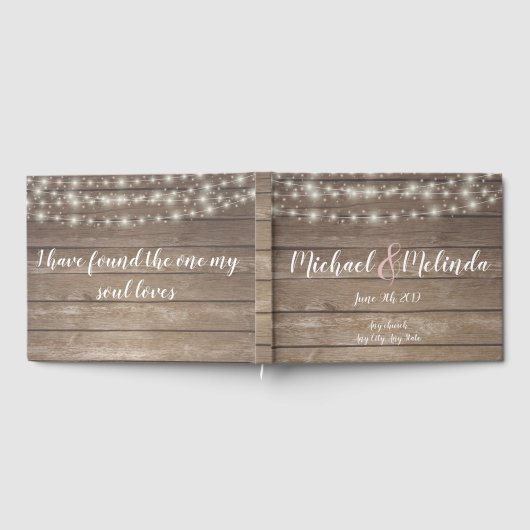 Rustikale Holzleuchten Hochzeit Gästebuch (Voll)