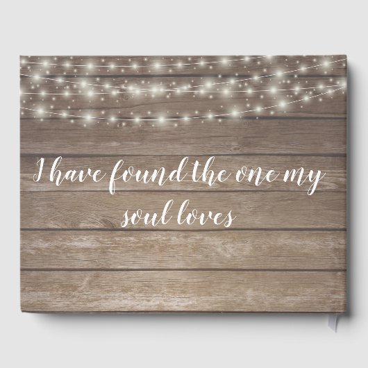 Rustikale Holzleuchten Hochzeit Gästebuch (Rückseite)