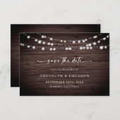 Rustikale Holzleuchten Hochzeit Save The Date (Vorne/Hinten)