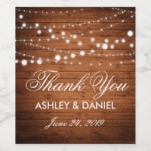 Rustikale Holzleuchten Hochzeit Wein & Sparkling W Weinetikett (Einzelnes Label)