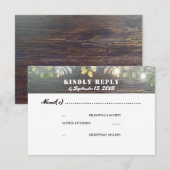 Rustikale Holzleuchten Hochzeitstag RSVP Karte (Vorne/Hinten)