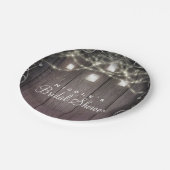 Rustikale Holzleuchten & Mason Jars Blühend Hochze Pappteller (Schrägansicht)