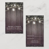 Rustikale Holzleuchten & Mason Jars Vermitteln ein Empfehlungskarte (Vorne/Hinten)