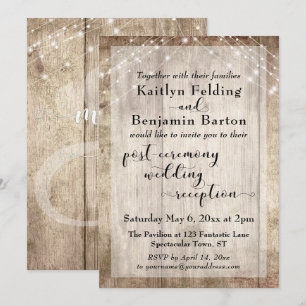 Rustikale Holzleuchten nach der Trauung Hochzeitse Einladung