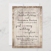 Rustikale Holzleuchten nach der Zeremonie Hochzeit Einladung (Vorderseite)