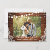 Rustikale Holzleuchten Save the Date Verlobung Magneteinladung (Vorderseite)