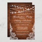 Rustikale Holzleuchten Spitzen Abschluss Einladung (Vorne/Hinten)