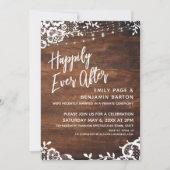 Rustikale Holzleuchten & Spitzen glücklich immer n Einladung (Vorderseite)