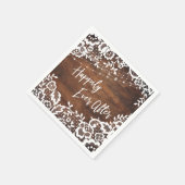 Rustikale Holzleuchten & Spitzen glücklich immer n Serviette (Ecke)