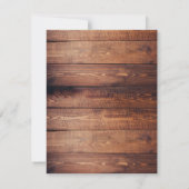 Rustikale Holzleuchten und Blütenweiße Hochzeit Einladung (Rückseite)