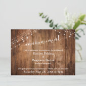 Rustikale Holzleuchten vertagte Hochzeitsankündigu Einladung (Stehend Vorderseite)