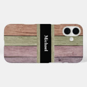 Rustikale Holzmaserung Anpassbarer Name Case-Mate iPhone Hülle (Rückseite (Horizontal))