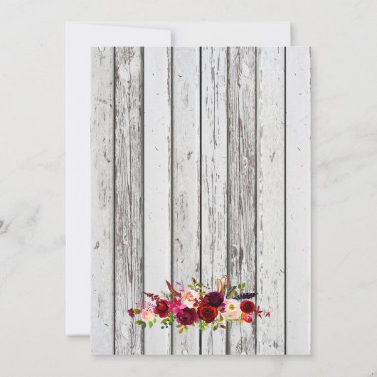 Rustikale Holzmaske Babydusche Einladung (Rückseite)