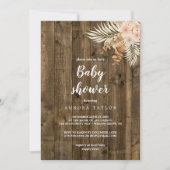 Rustikale Holzmassage Babydusche Einladung (Vorderseite)