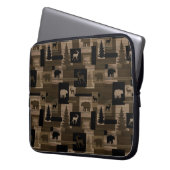 Rustikale Holzmuschel mit Muster Laptop-Ärmel Laptopschutzhülle (Vorderseite Links)